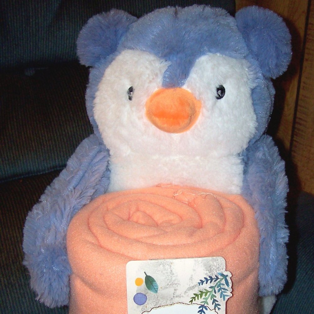 New Plush Penguin Blanket Huggable Combo Children